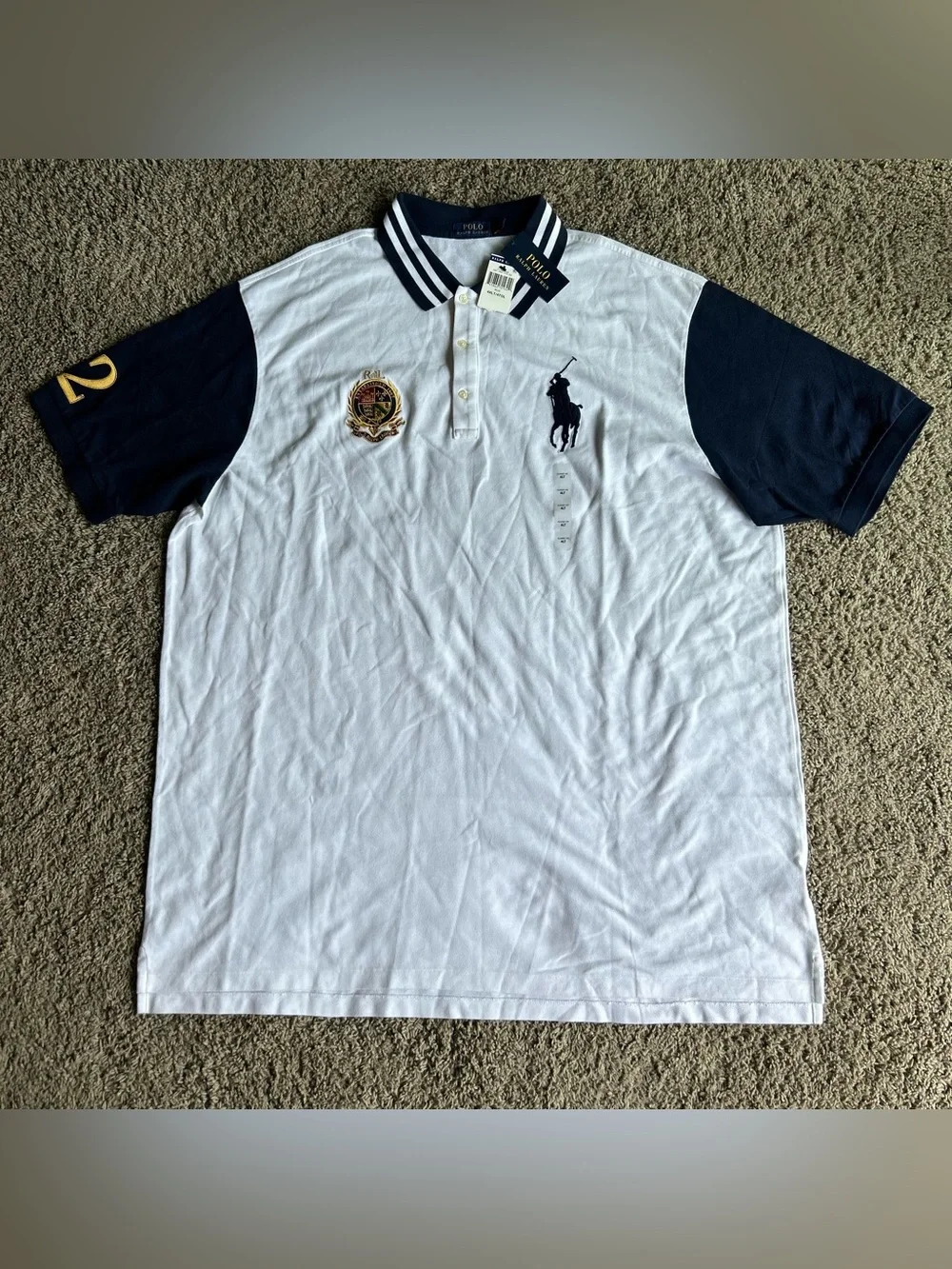 NWT Polo Ralph Lauren Shirt Mens 4XL TALL White Novelty Heritage Crest Big Pony
